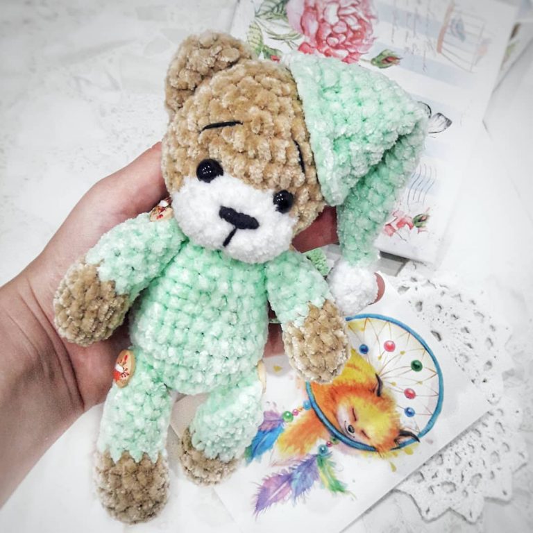 Amigurumi Teddy Bear in Pajamas Free Pattern