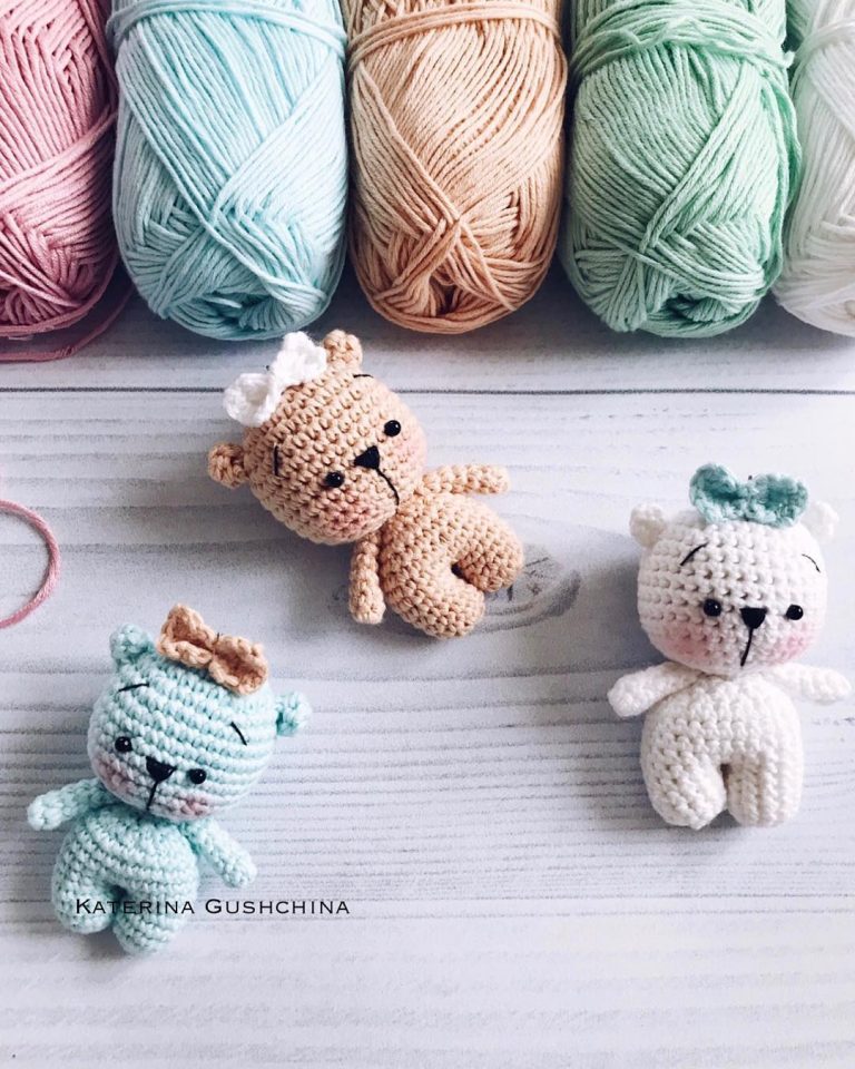 Amigurumi Tiny Colorful Teddy Bear Free Pattern
