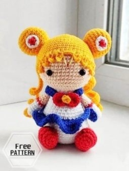 Amigurumi Sailor Moon Doll Free Crochet Pattern