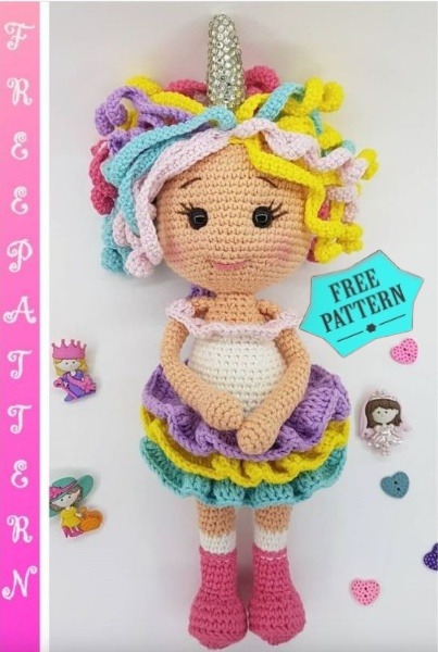 Amigurumi Unicorn Girl Free Crochet Pattern