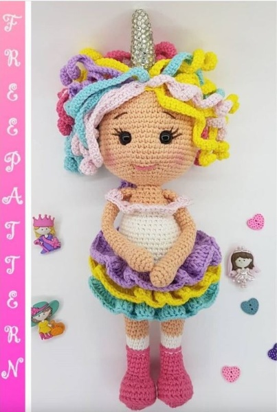 Amigurumi Unicorn Girl Free Crochet Pattern
