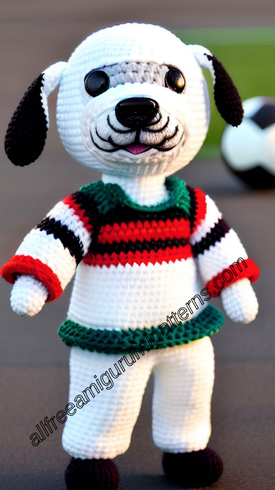 Amigurumi Football Player Dog English Crochet Pattern