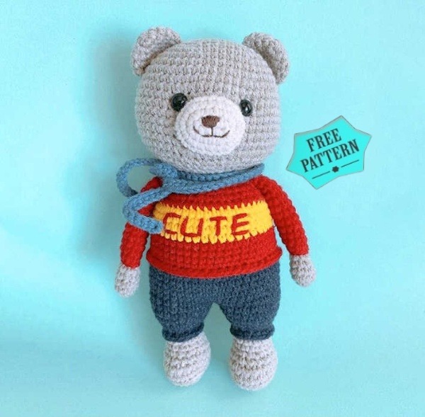 Crochet Cute Teddy Bear Amigurumi Free Pattern