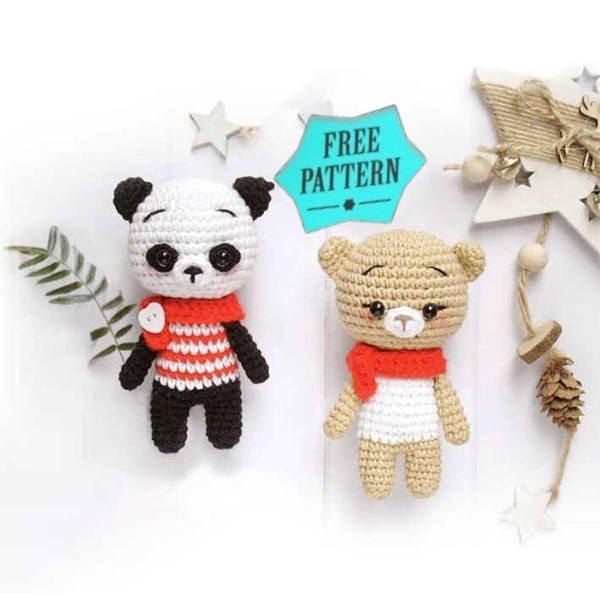 Crochet Panda And Bear Amigurumi Free Pattern