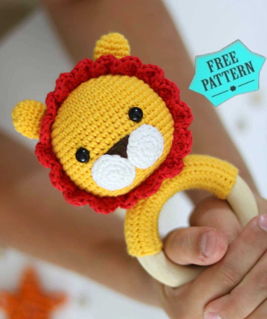 Amigurumi Leon Baby Rattle Free Crochet Pattern